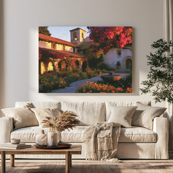 Carmel by the Sea, California | Carmel Mission Courtyard Garden | Original Series Gallery Canvas