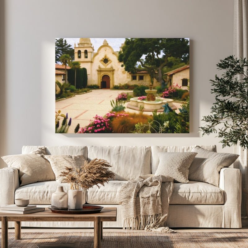 Carmel Mission Courtyard Garden in a room — Carmel-by-the-Sea, California