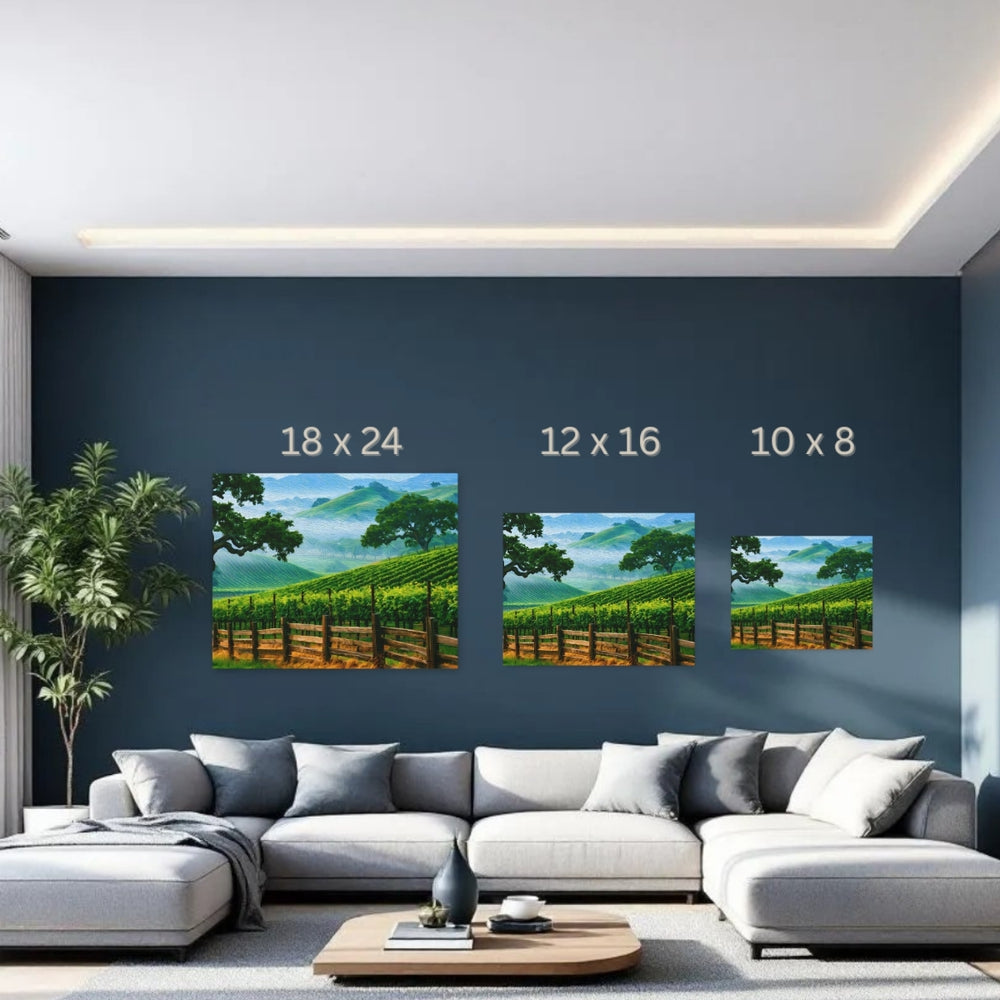 Carmel Valley, California | Vineyard Hills Rolling Green | Original Series Gallery Canvas detail