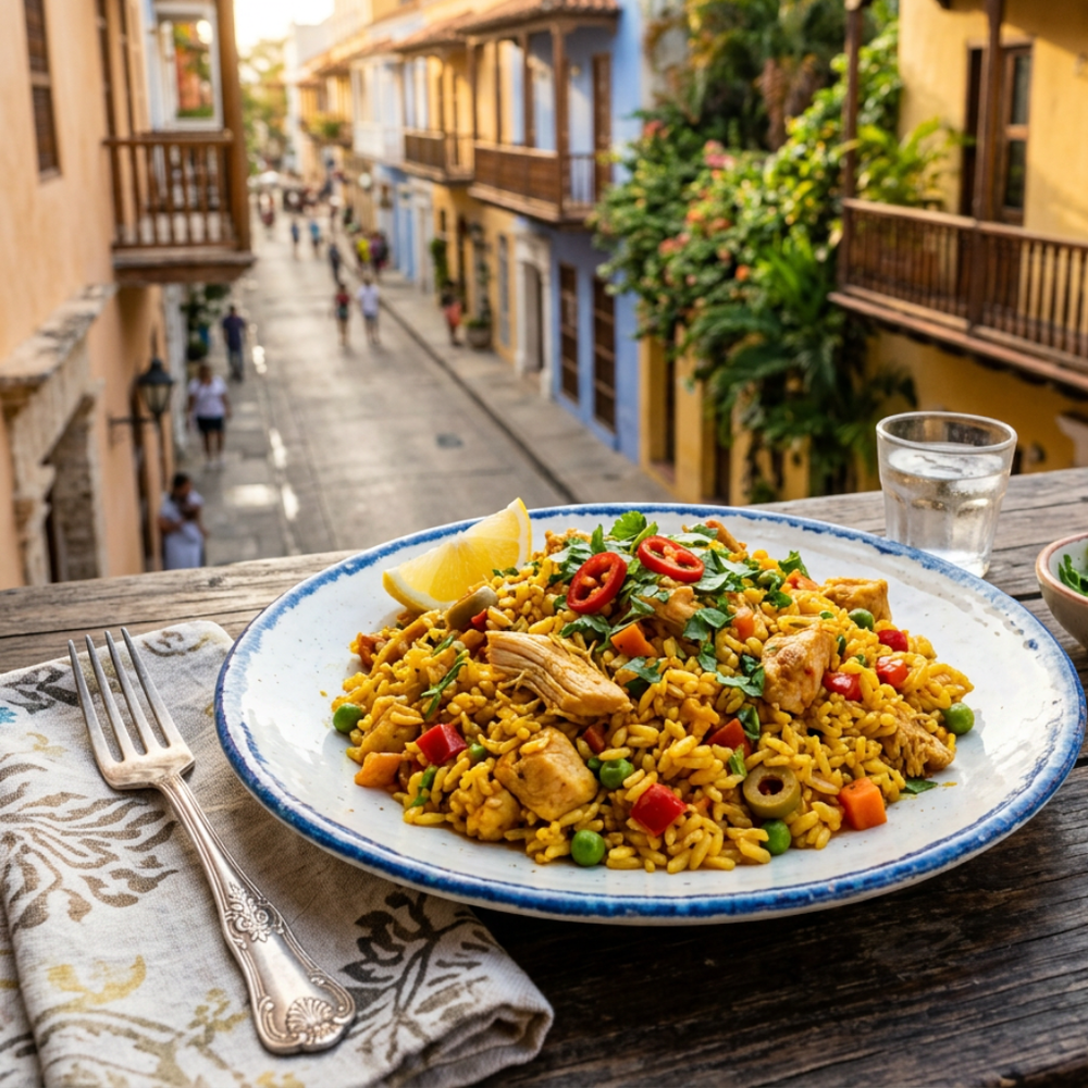 Local cuisine study in Cartagena Old Town, Colombia