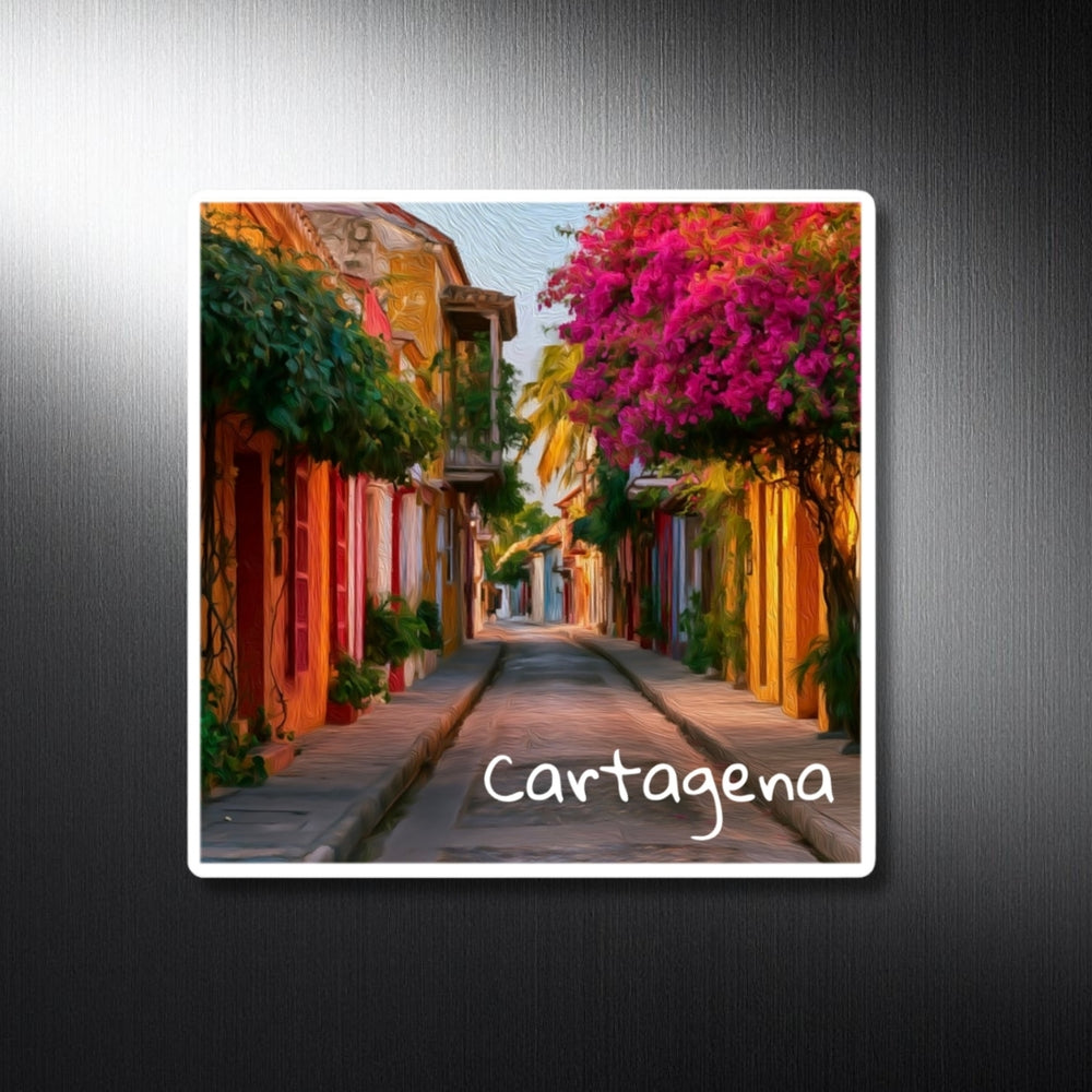 Cartagena Old Town, Colombia | Colorful Old Town Street | Original Series Decorative Magnet