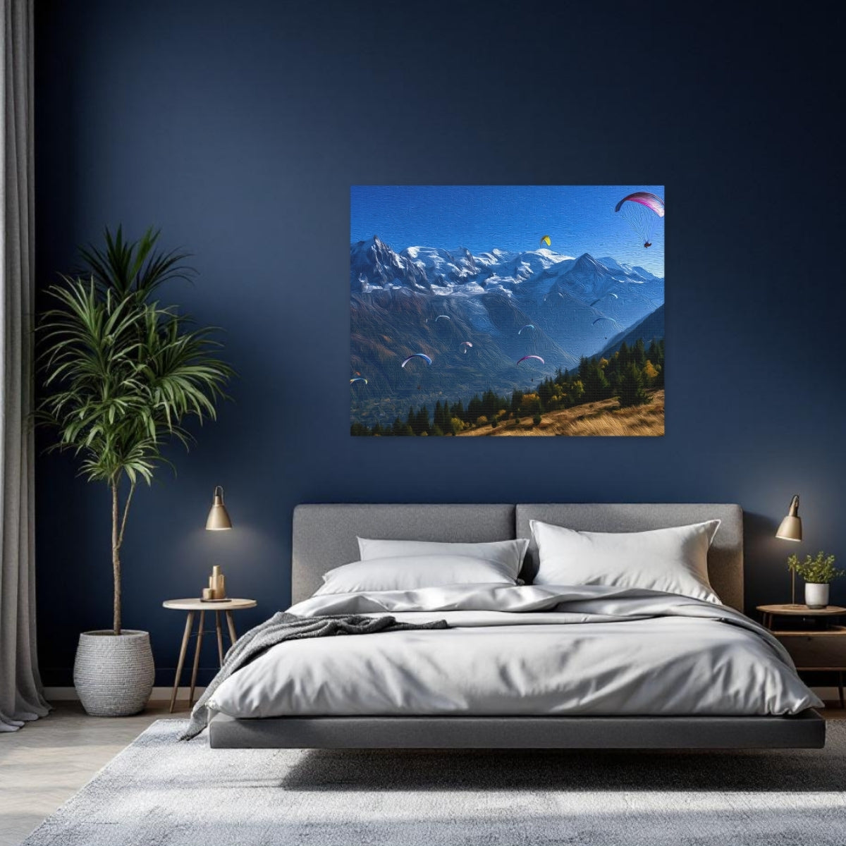 Mont Blanc Massif Paragliders — Chamonix, France, study 2