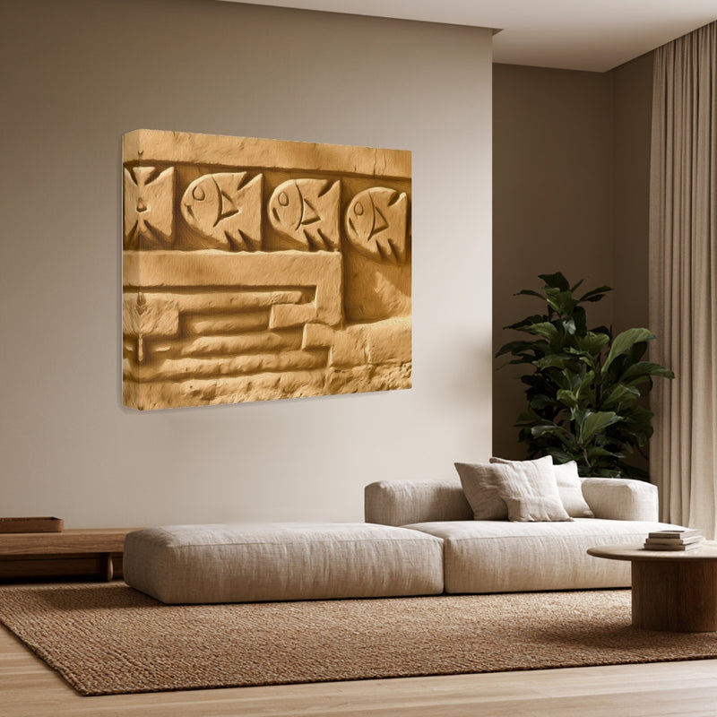 Chan Chan Fish Frieze Relief — Chan Chan, Peru, view 3
