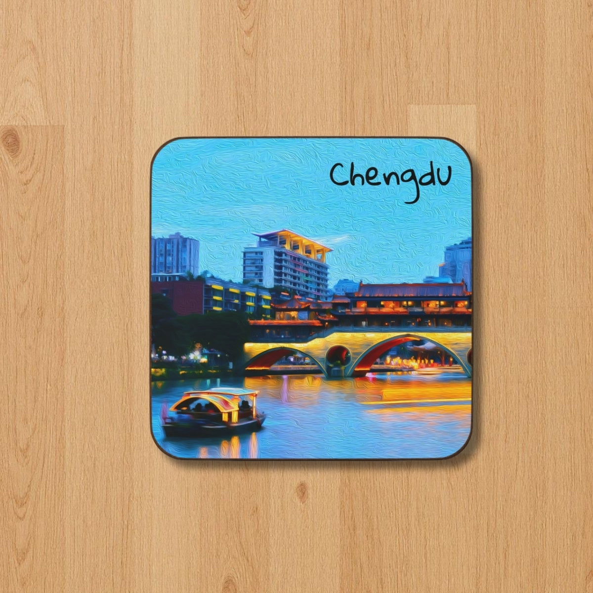 Anshun Bridge River Glow — Chengdu, China, study 1