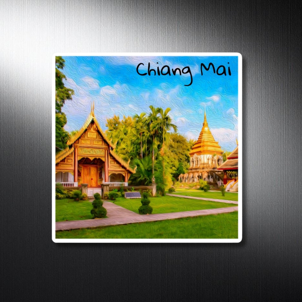 Chiang Mai, Thailand | Ancient Temple Complex Grounds | Original Series Decorative Magnet