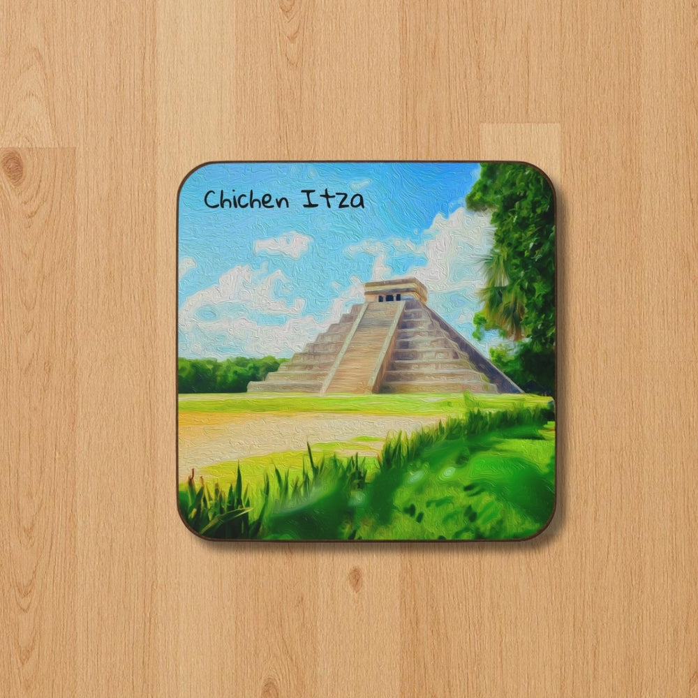 Chichen Itza, Mexico | Ancient Mayan Pyramid Ruins | Original Series Hardboard Coaster
