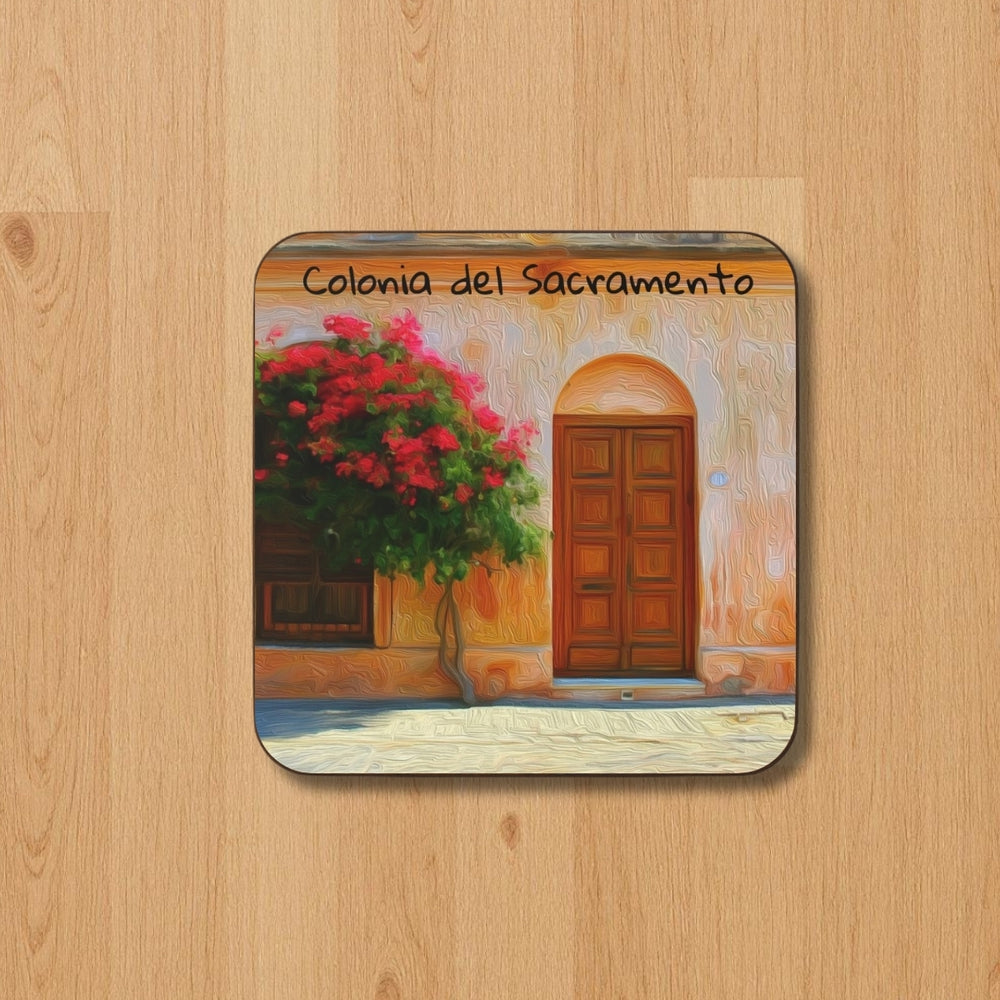 Colonia del Sacramento, Uruguay | Colonial Street Doorway Scene | Original Series Hardboard Coaster