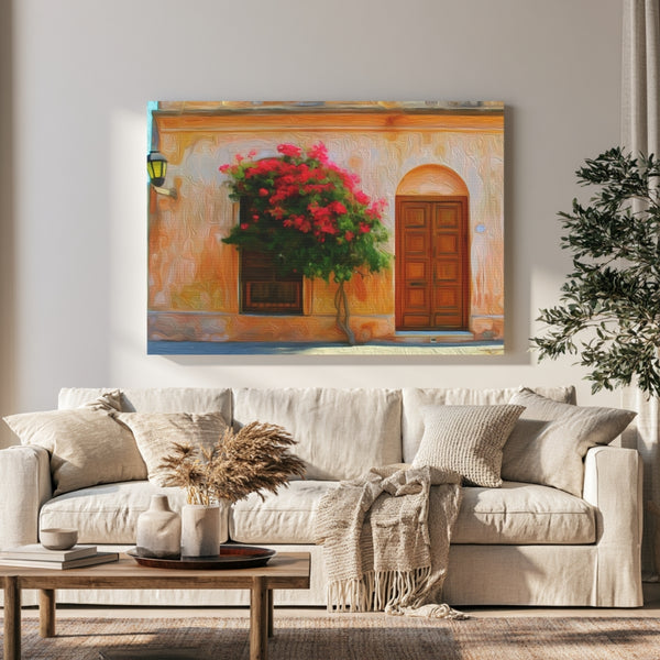 Colonia del Sacramento, Uruguay | Colonial Street Doorway Scene | Original Series Gallery Canvas