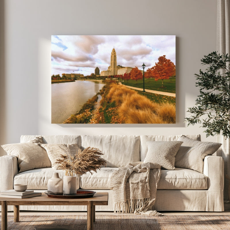 Scioto River Downtown Riverfront in a room — Columbus, Ohio