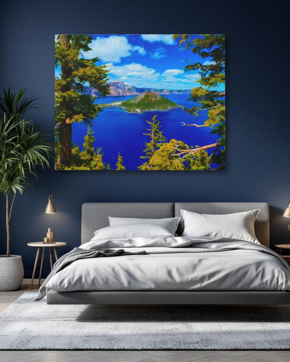 Crater Lake, Oregon | Wizard Island Crater Lake | Original Series Gallery Canvas detail