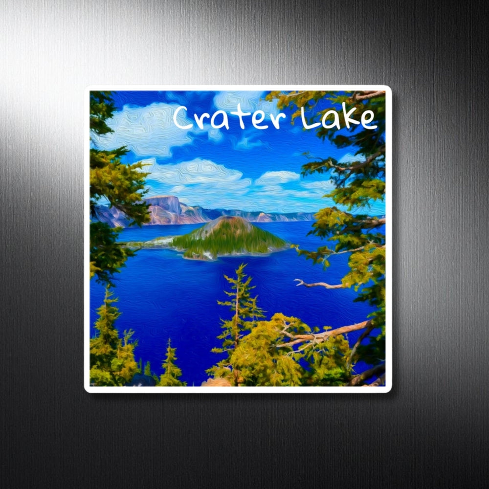 Crater Lake, Oregon | Wizard Island Crater Lake | Original Series Decorative Magnet
