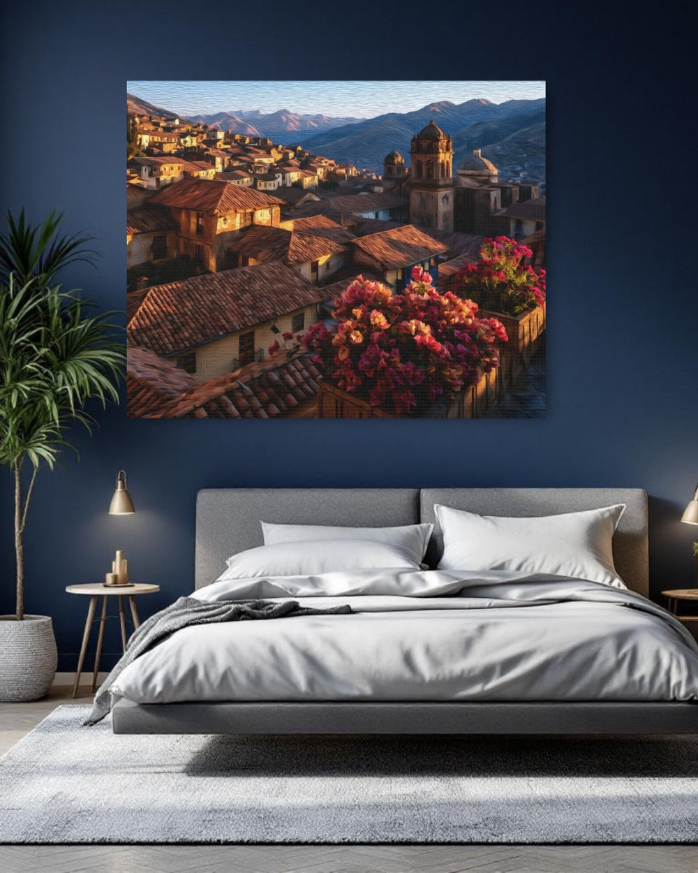 Cusco, Peru | Cusco Old Town Rooftops Cathedral | Original Series Gallery Canvas detail