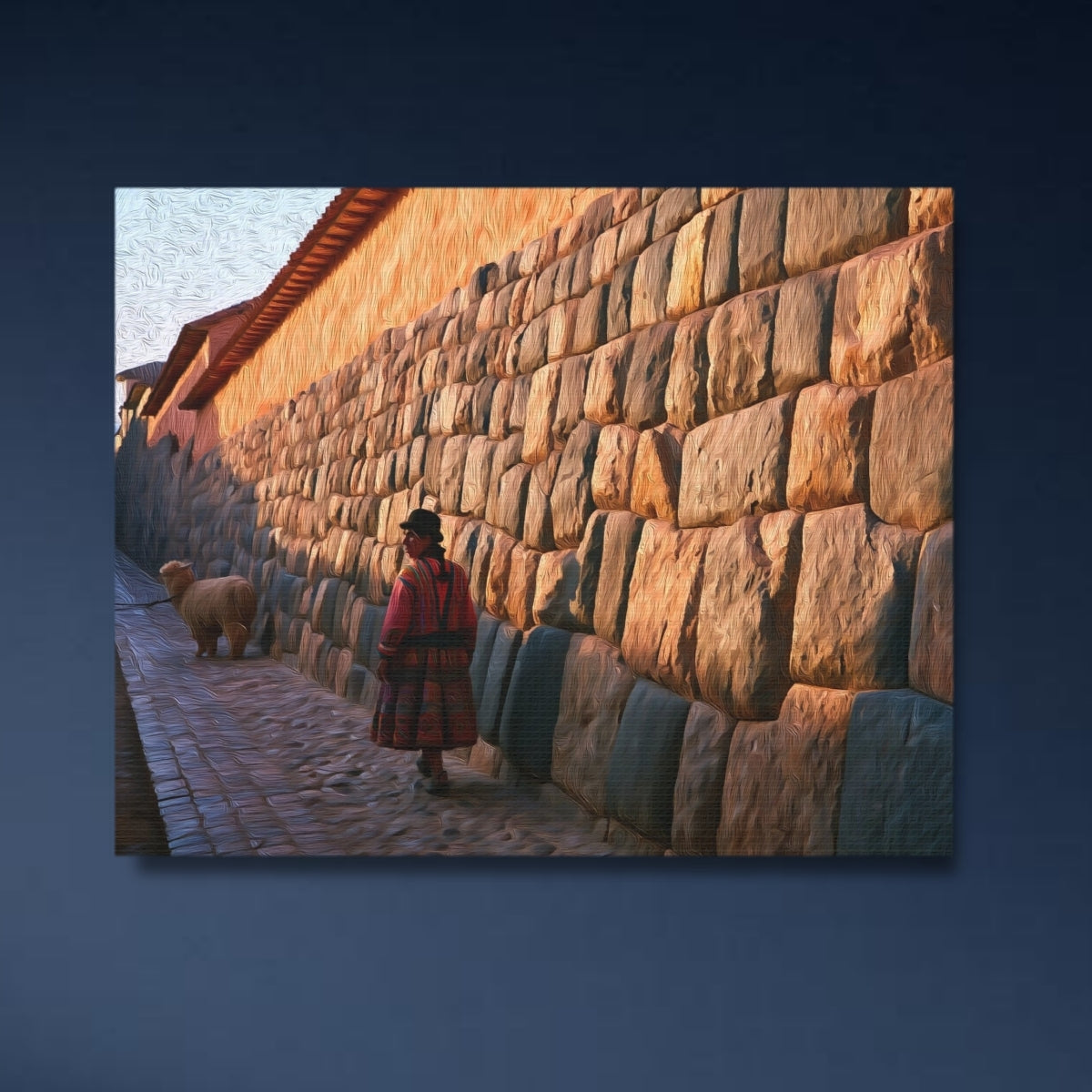 Hatunrumiyoc Inca Stone Alley — Cusco, Peru, close-up detail