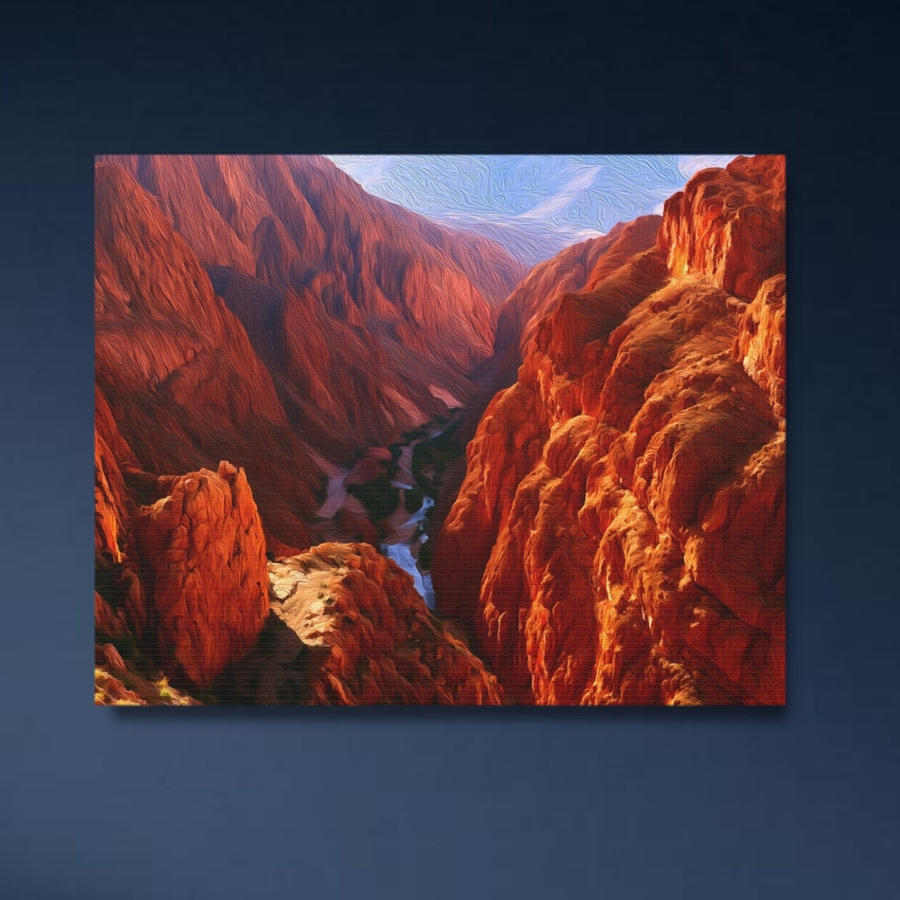 Dades Gorge, Morocco | Red Rock Canyon River | Original Series Gallery Canvas detail