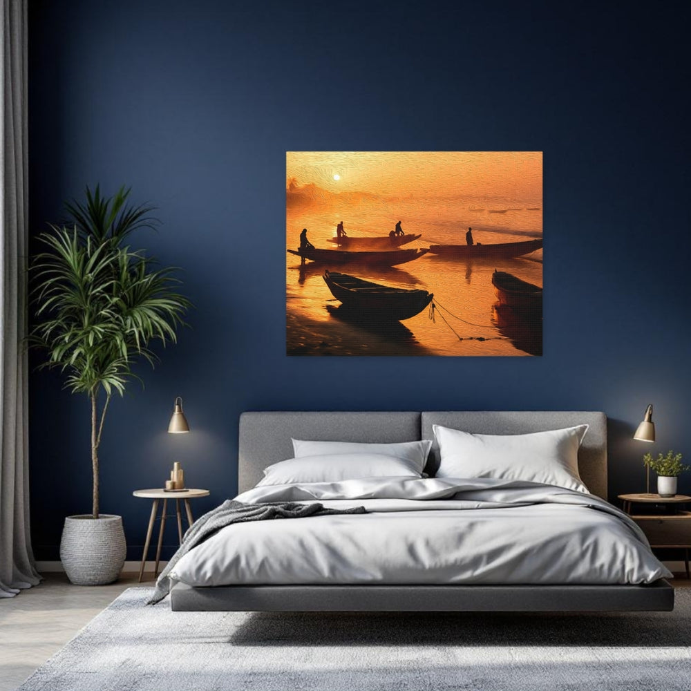 Dakar, Senegal | Dakar Fishing Boats Sunrise | Original Series Gallery Canvas detail