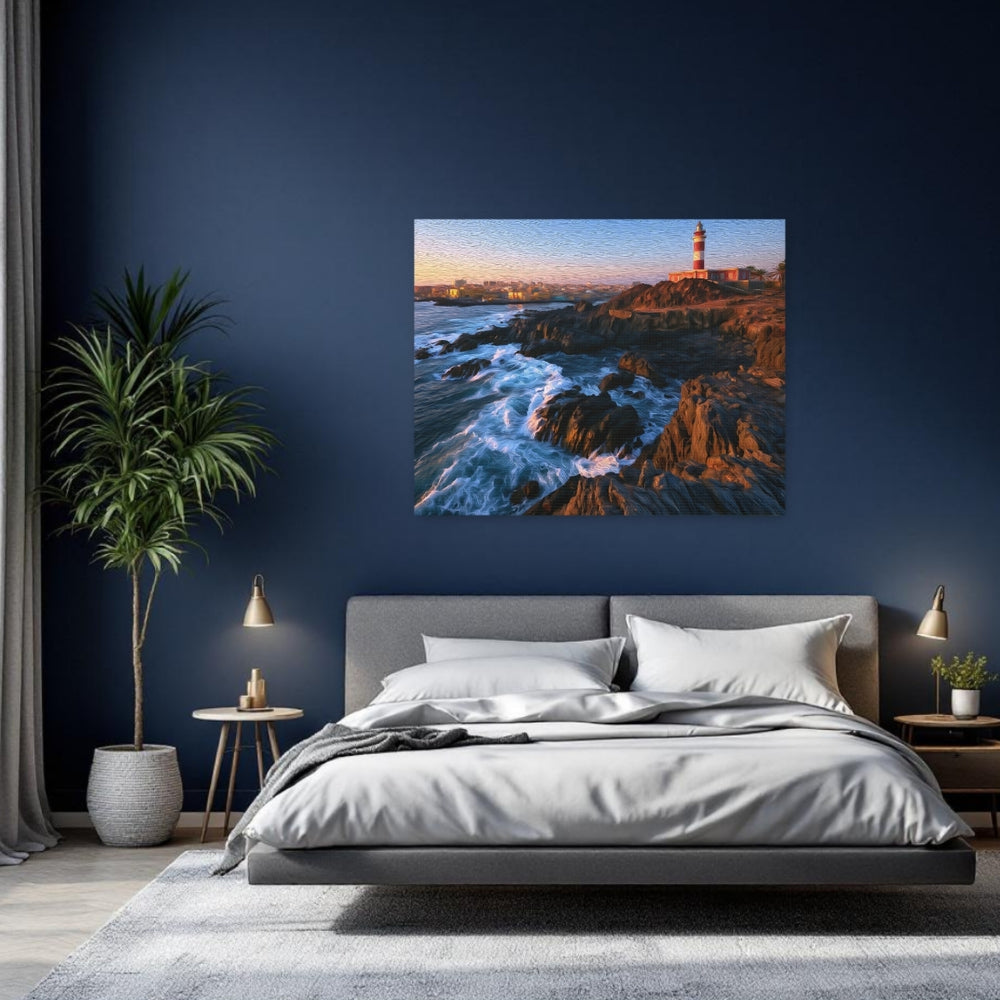 Dakar, Senegal | Dakar Lighthouse Rocky Coast | Original Series Gallery Canvas detail