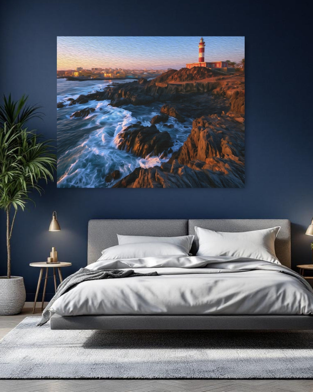 Dakar, Senegal | Dakar Lighthouse Rocky Coast | Original Series Gallery Canvas detail