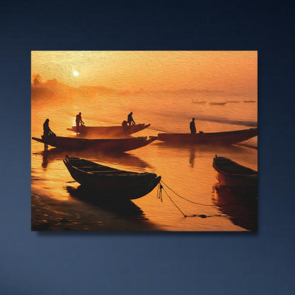 Dakar, Senegal | Dakar Fishing Boats Sunrise | Original Series Gallery Canvas detail