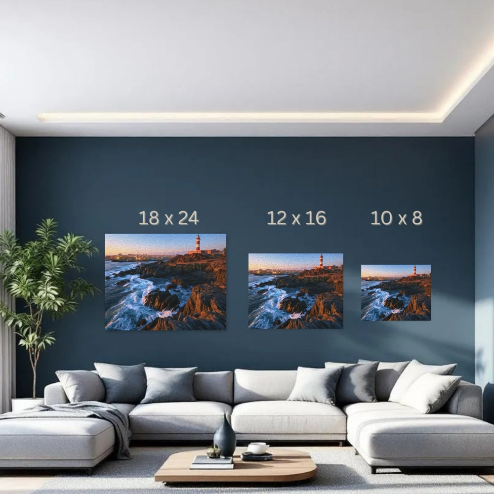 Dakar, Senegal | Dakar Lighthouse Rocky Coast | Original Series Gallery Canvas detail