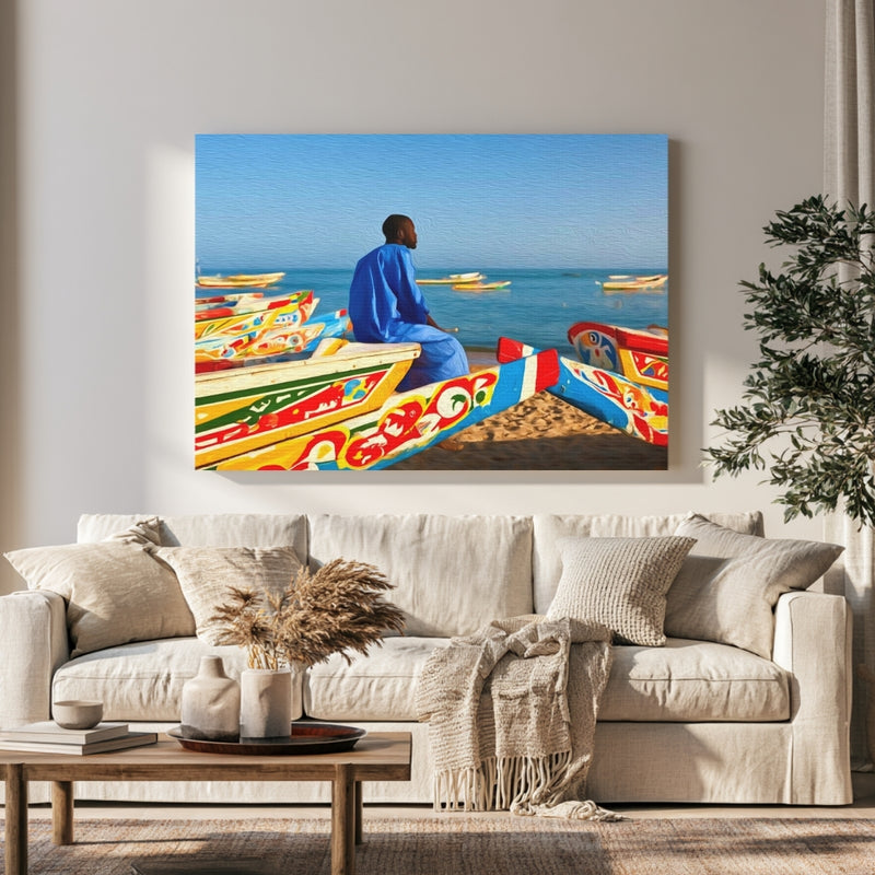 Dakar Fishing Beach Pirogues in a room — Dakar, Senegal