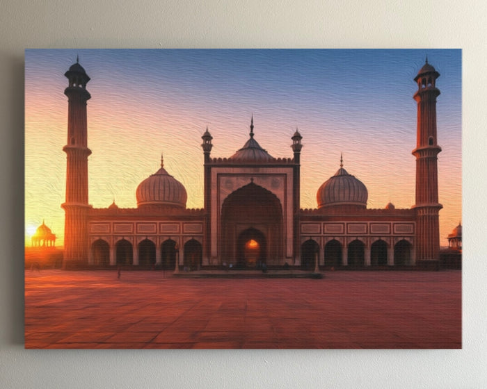 Jama Masjid Delhi Mosque &mdash; Delhi watercolour canvas
