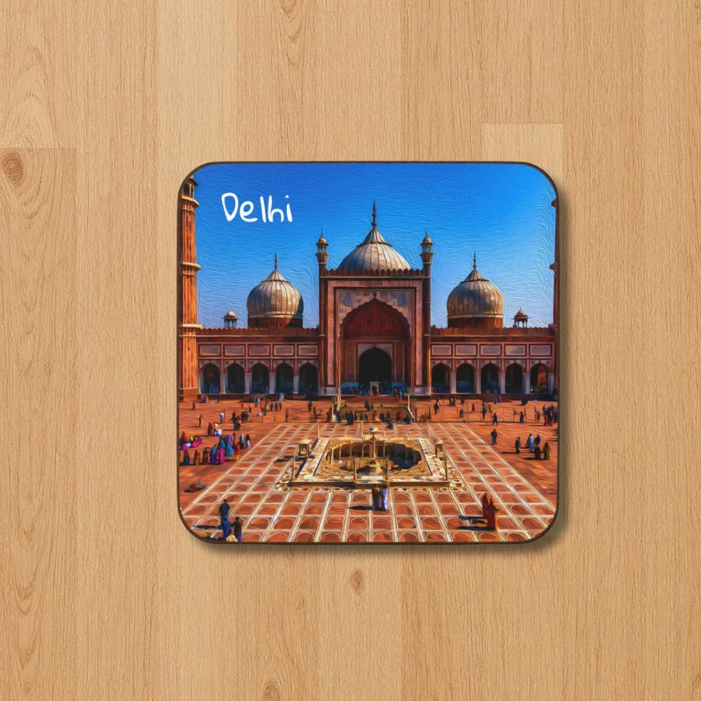 Delhi, India | Jama Masjid Grand Courtyard | Original Series Hardboard Coaster