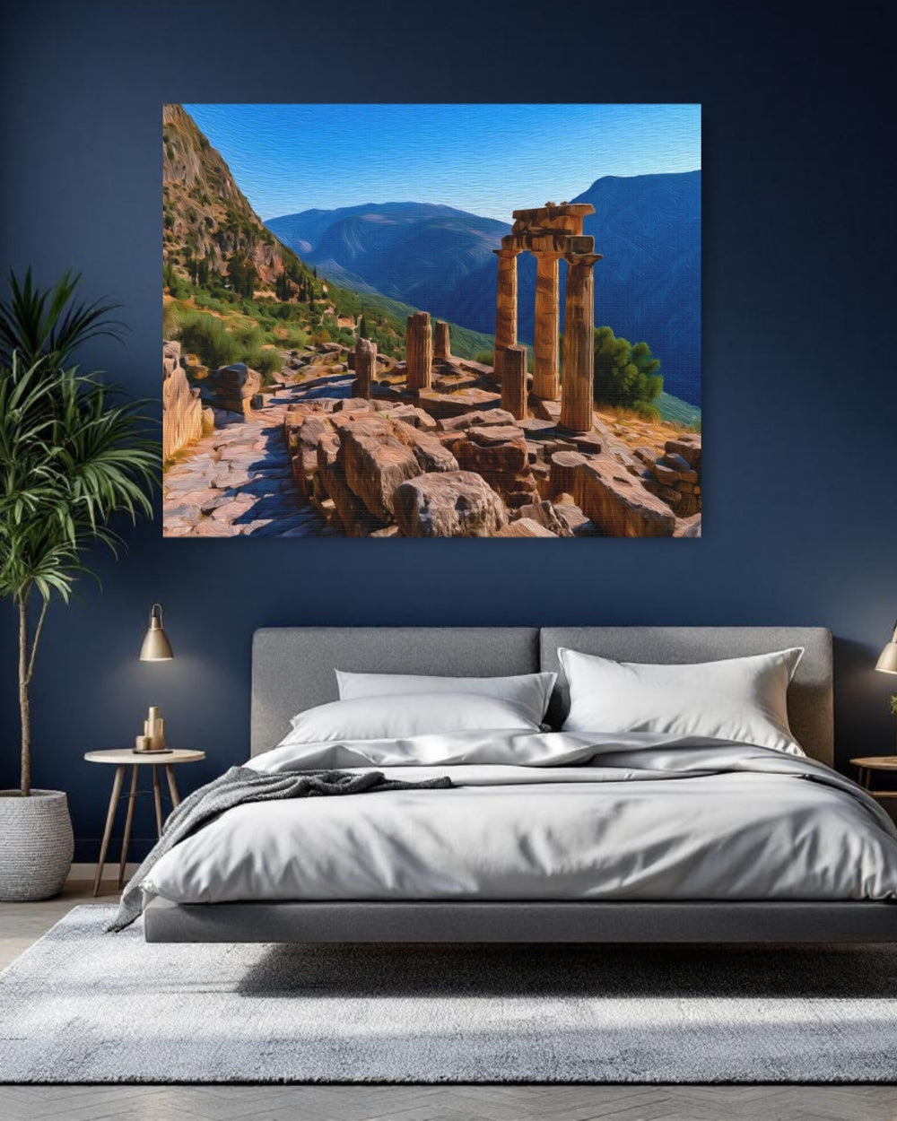 Delphi, Greece | Ancient Temple Ruins Mountains | Original Series Gallery Canvas detail