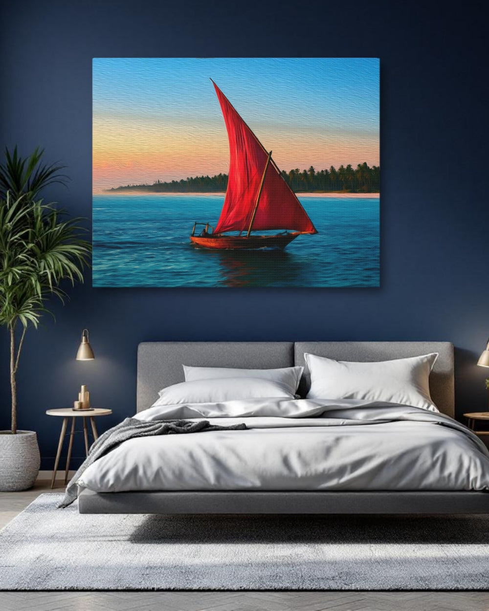 Diani Beach, Kenya | Dhow Sailing Coastal Waters | Original Series Gallery Canvas detail