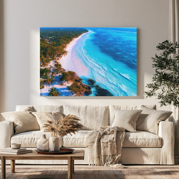 Diani Beach, Kenya | Diani Beach Aerial Coastline | Original Series Gallery Canvas