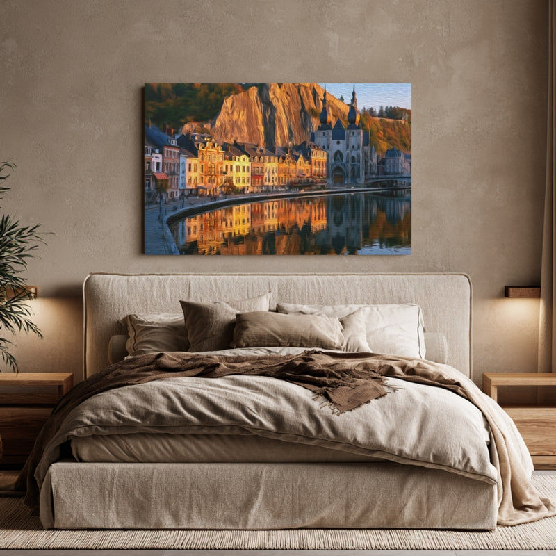 Collegiate Church & Citadel Rock Reflection — Dinant, Belgium, view 6