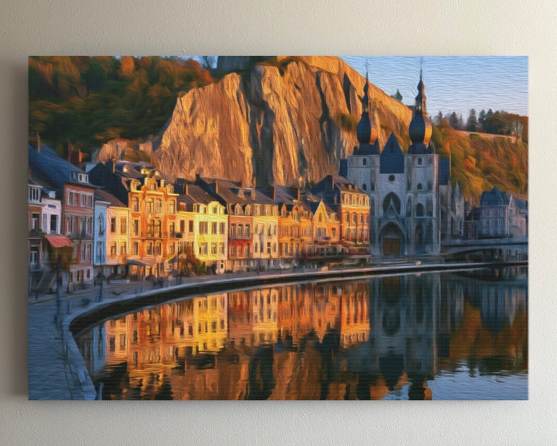 Collegiate Church & Citadel Rock Reflection — Dinant, Belgium