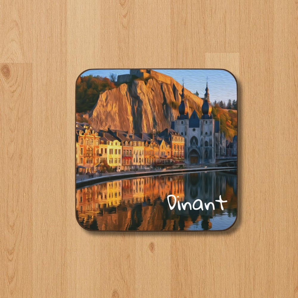 Dinant, Belgium | Meuse River Clifftop Reflection | Original Series Hardboard Coaster