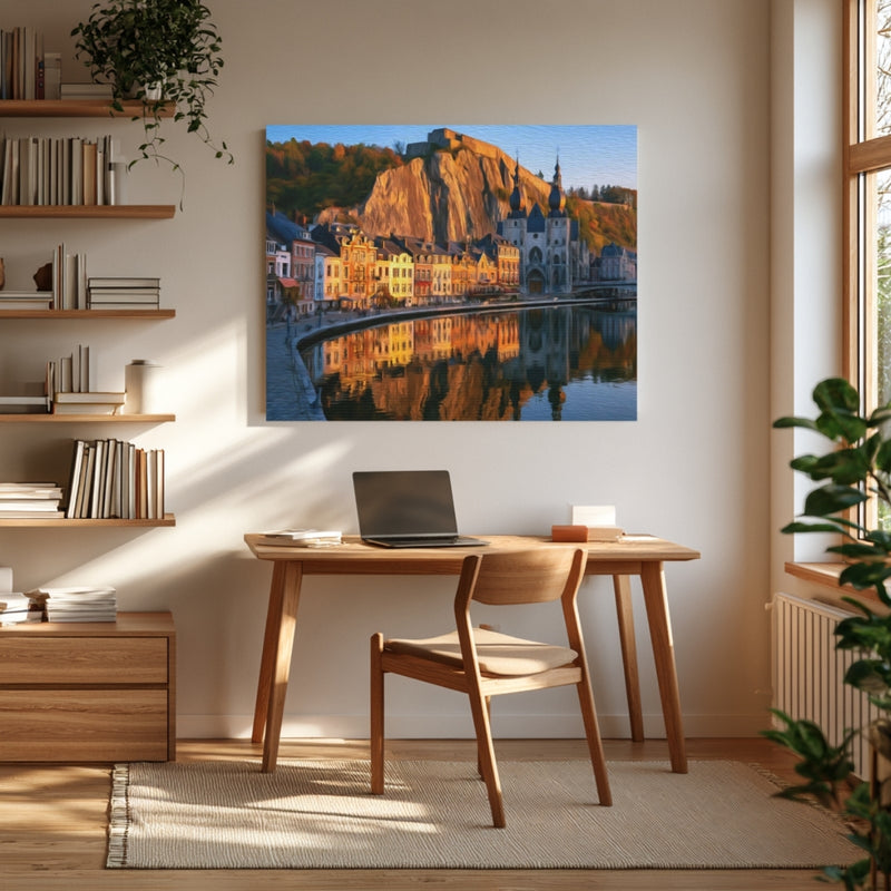 Collegiate Church & Citadel Rock Reflection — Dinant, Belgium, view 4