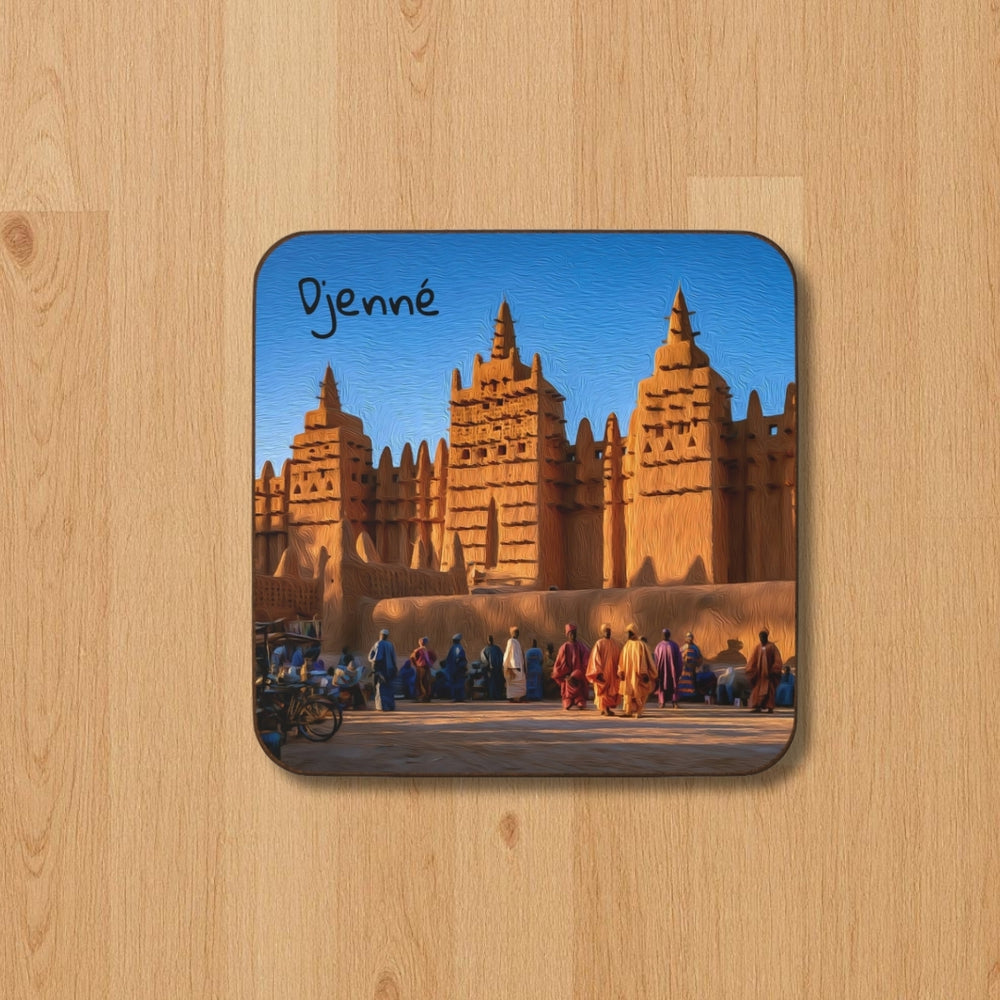 Djenné, Mali | Great Mosque Market Day | Original Series Hardboard Coaster