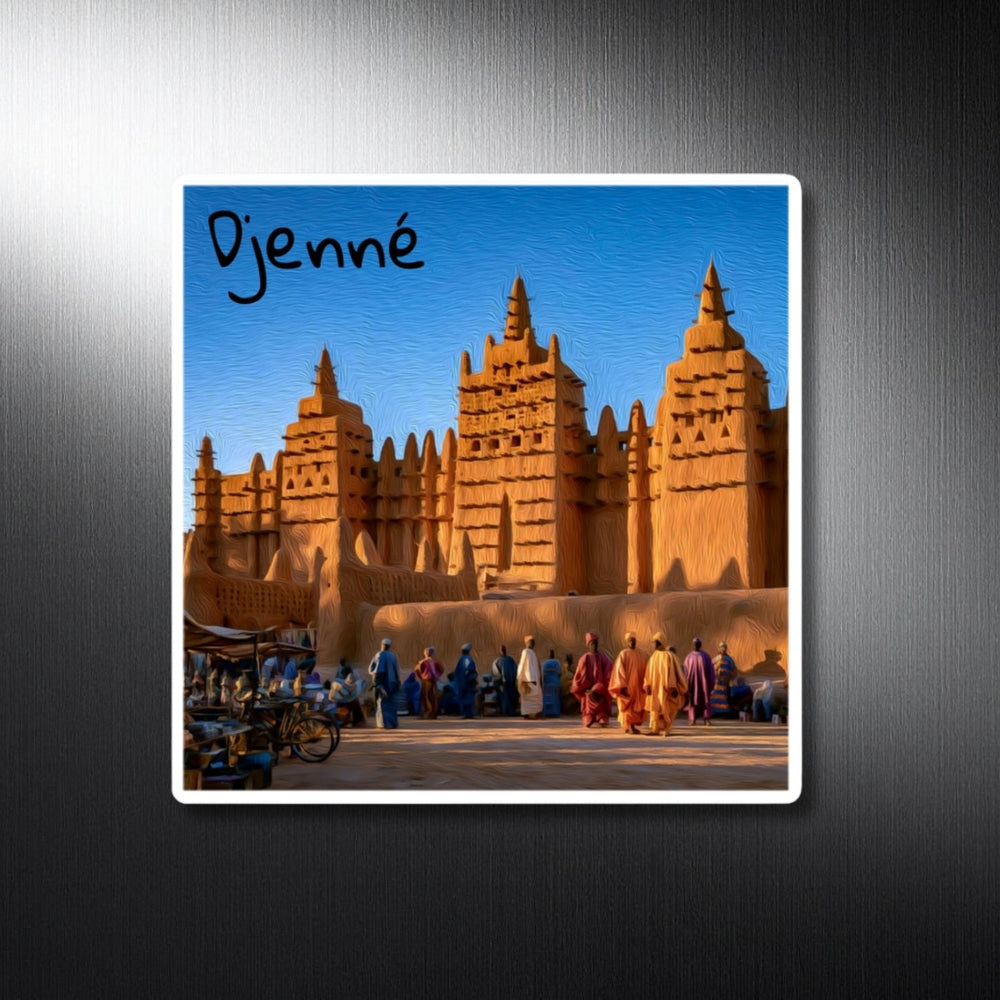 Djenné, Mali | Great Mosque Market Day | Original Series Decorative Magnet