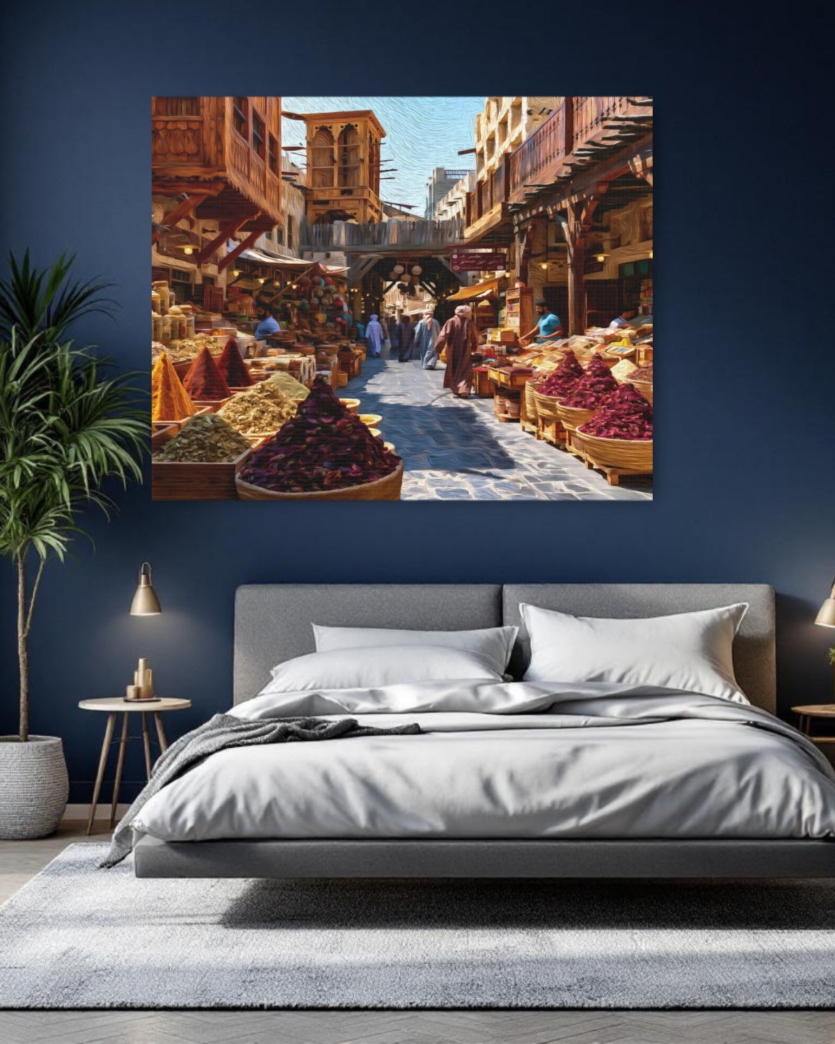 Doha, Qatar | Qatari Spice Souk Alley | Original Series Gallery Canvas detail