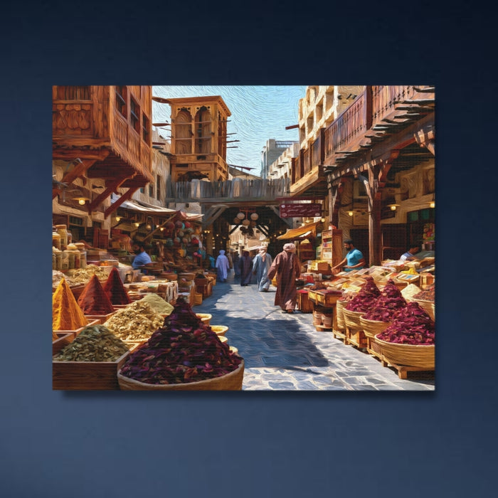 Doha, Qatar | Qatari Spice Souk Alley | Original Series Gallery Canvas