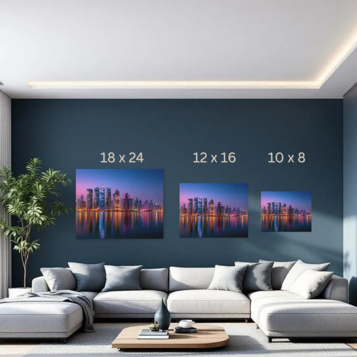 Doha, Qatar | Doha West Bay Skyline | Original Series Gallery Canvas detail