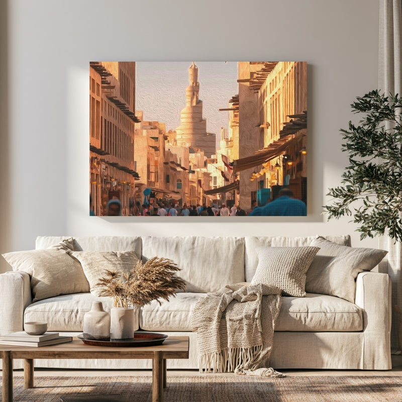 Souq Waqif Spiral Minaret in a room — Doha, Qatar