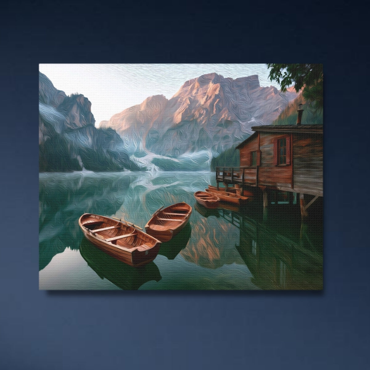 Lago di Braies Boathouse — Dolomites, Italy, study 4