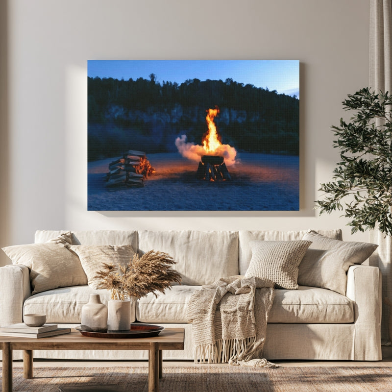 Door County Beach Bonfire in a room — Door County, Wisconsin