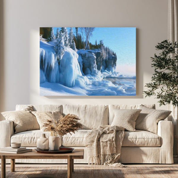 Frozen Lake Michigan Cliffs