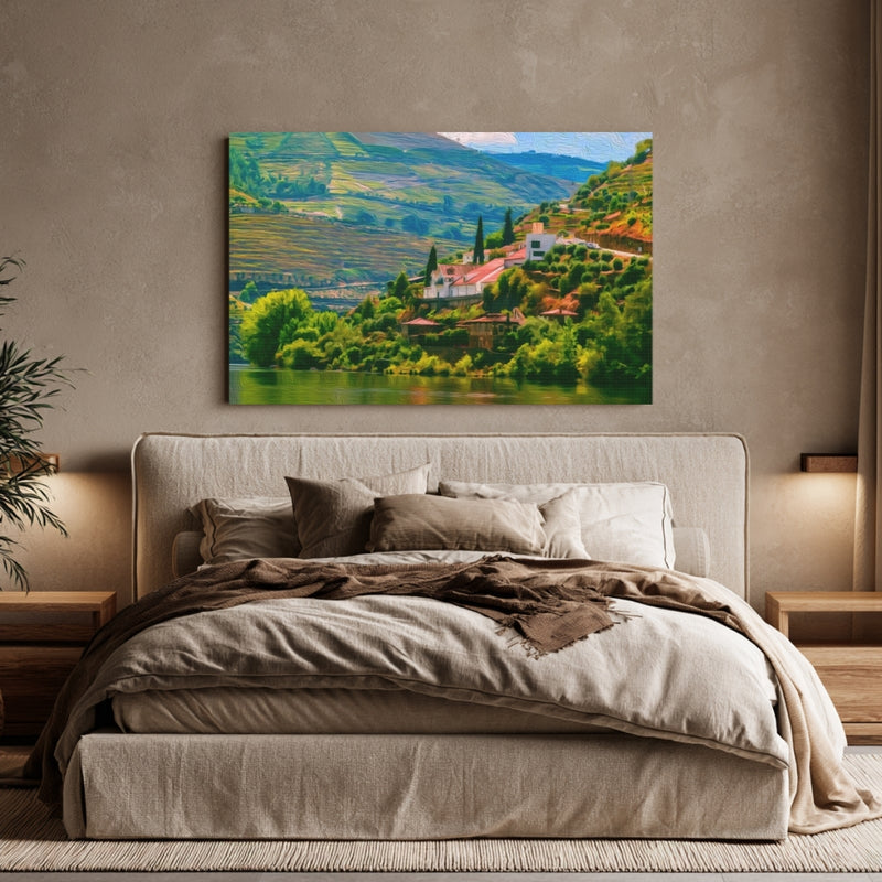 Terraced Vineyard River Valley — Douro Valley, Portugal, view 6