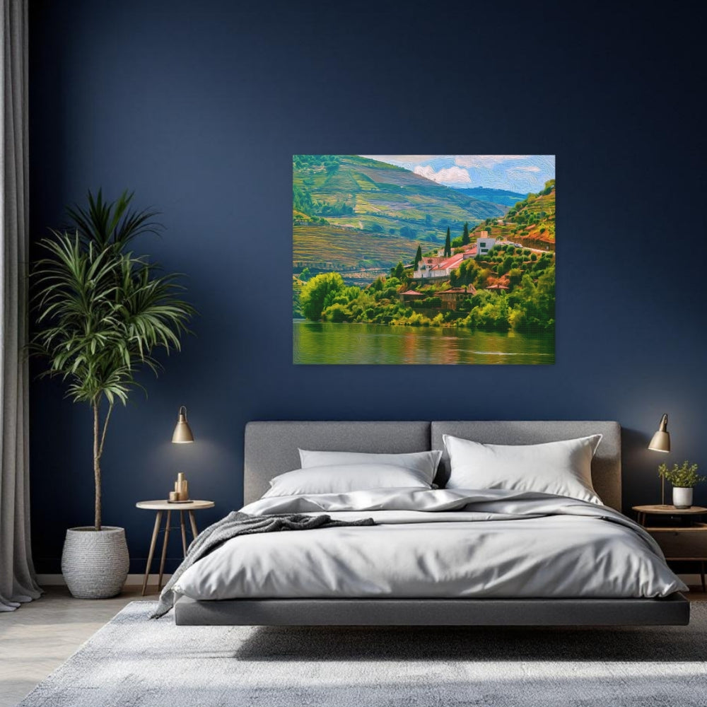Douro Valley, Portugal | Terraced Vineyard River Valley | Original Series Gallery Canvas detail