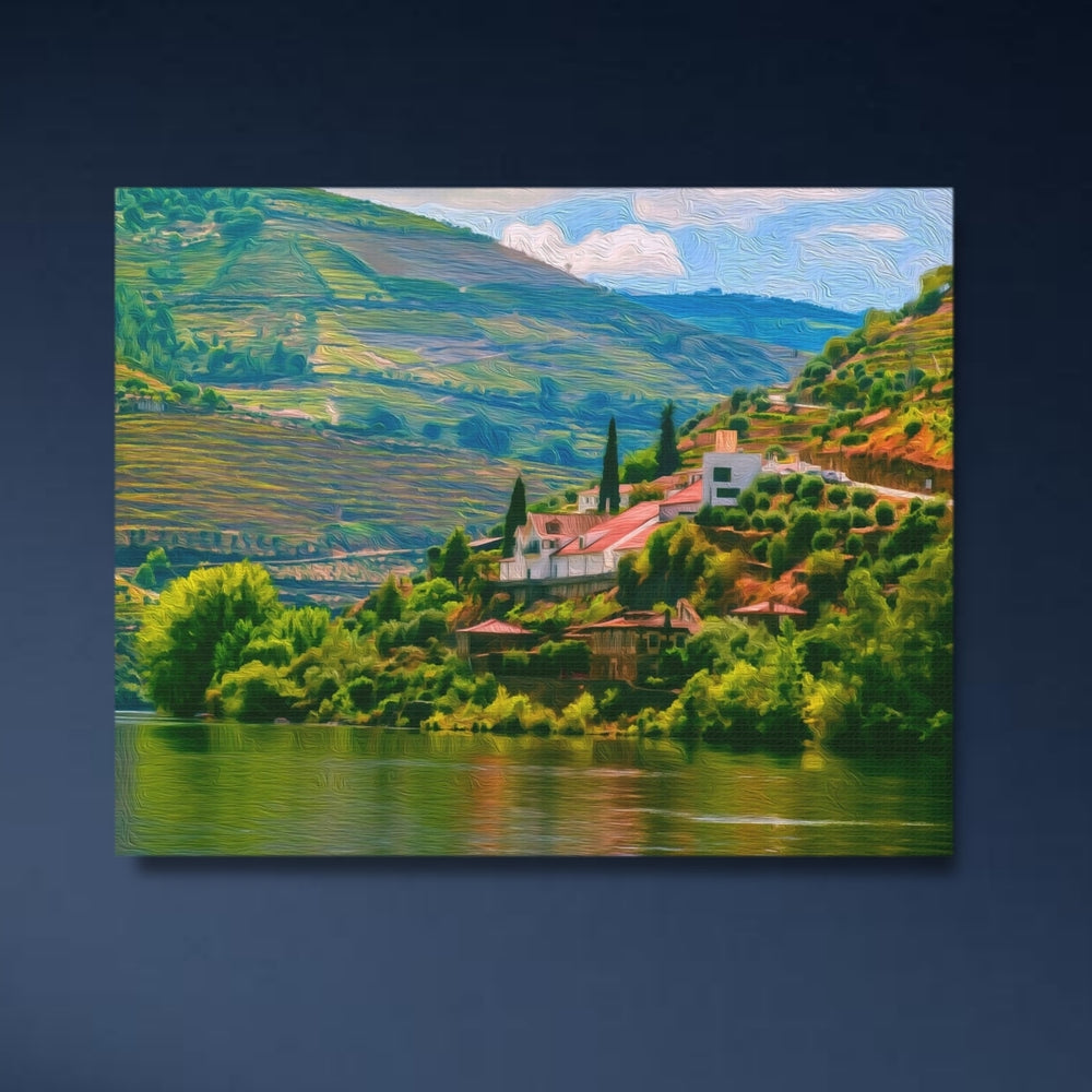 Douro Valley, Portugal | Terraced Vineyard River Valley | Original Series Gallery Canvas detail