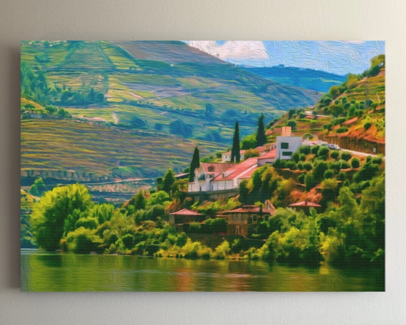 Terraced Vineyard River Valley — Douro Valley, Portugal