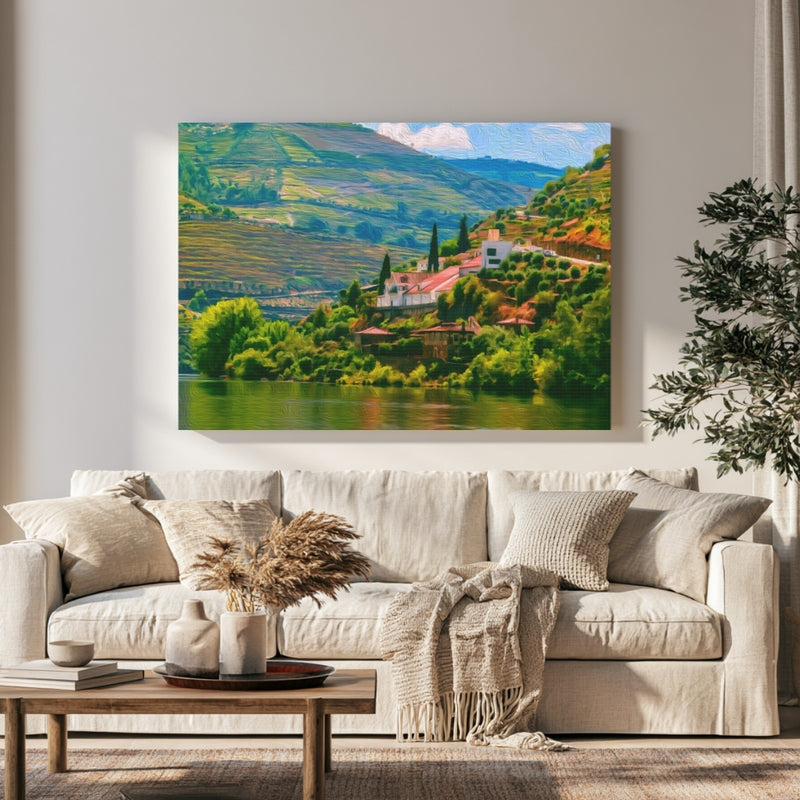Terraced Vineyard River Valley — Douro Valley, Portugal, view 1