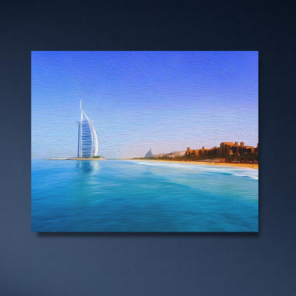 Dubai, United Arab Emirates | Burj Al Arab Coastline | Original Series Gallery Canvas detail