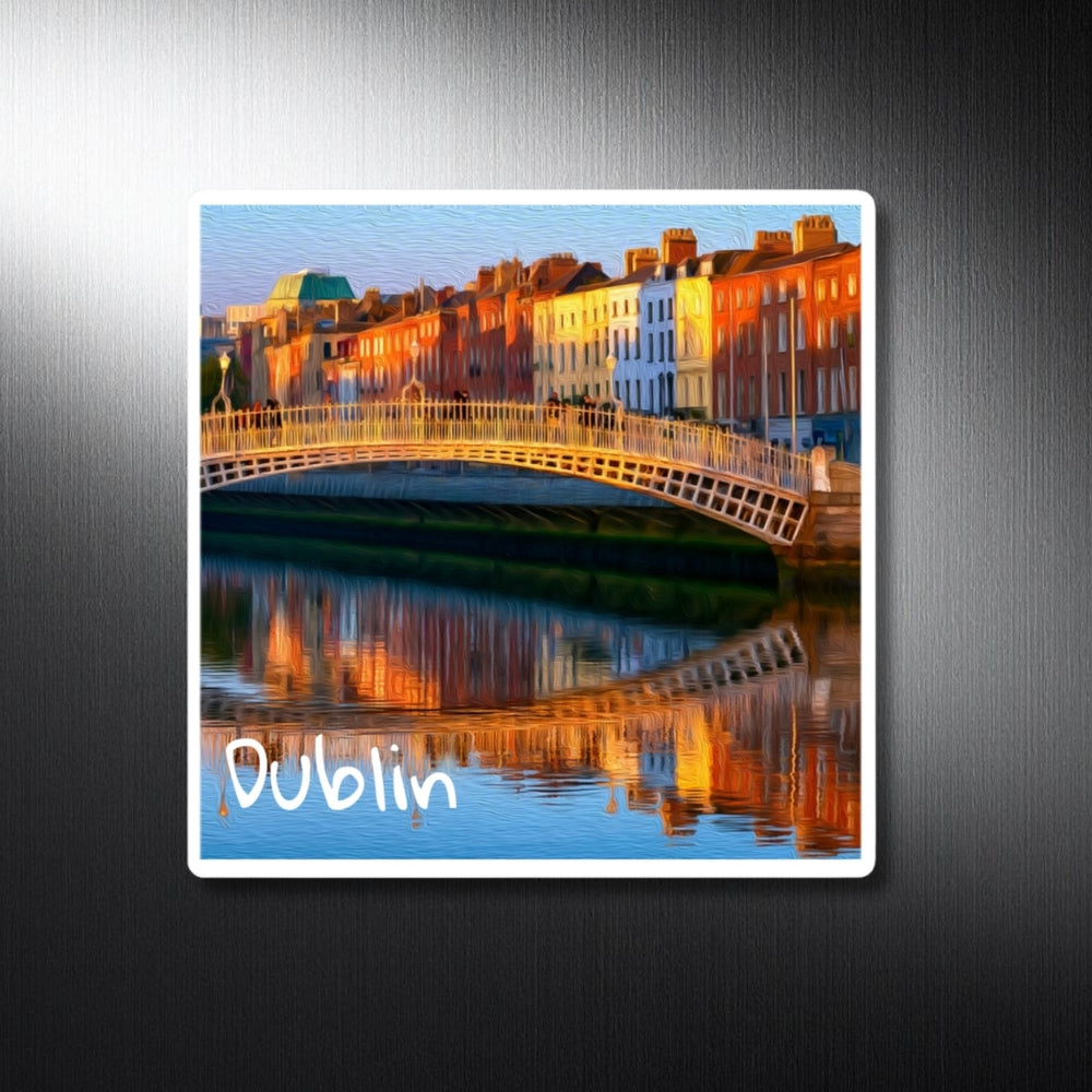 Dublin, Ireland | Ha'penny Bridge River Liffey | Original Series Decorative Magnet