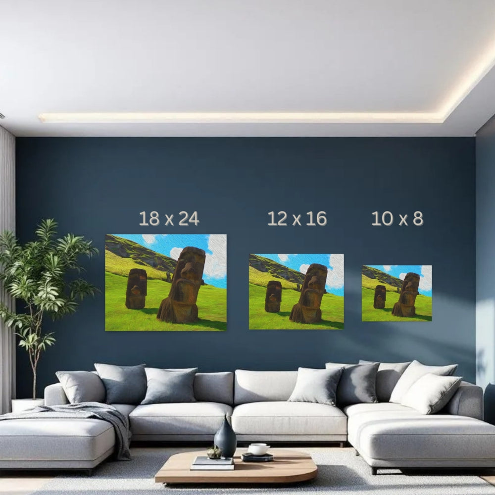 Easter Island, Chile | Moai Statues Rano Raraku | Original Series Gallery Canvas detail